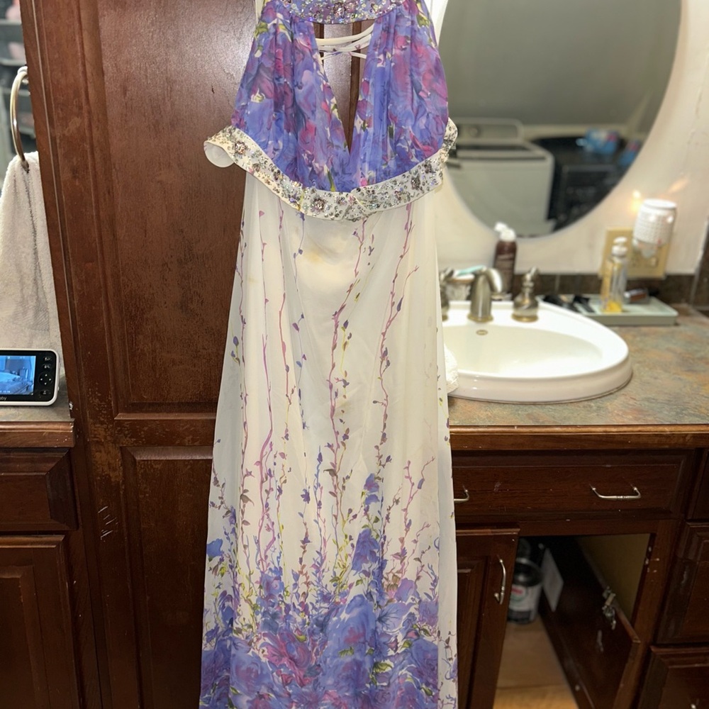 Cinderella Purple and White Prom Dress